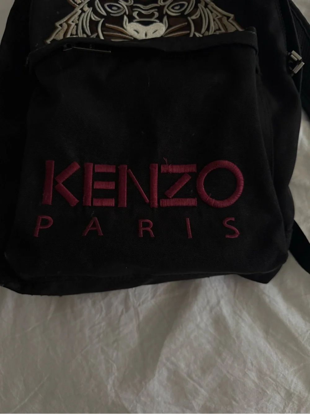 KENZO PARIS Black Backpack with Tiger Logo